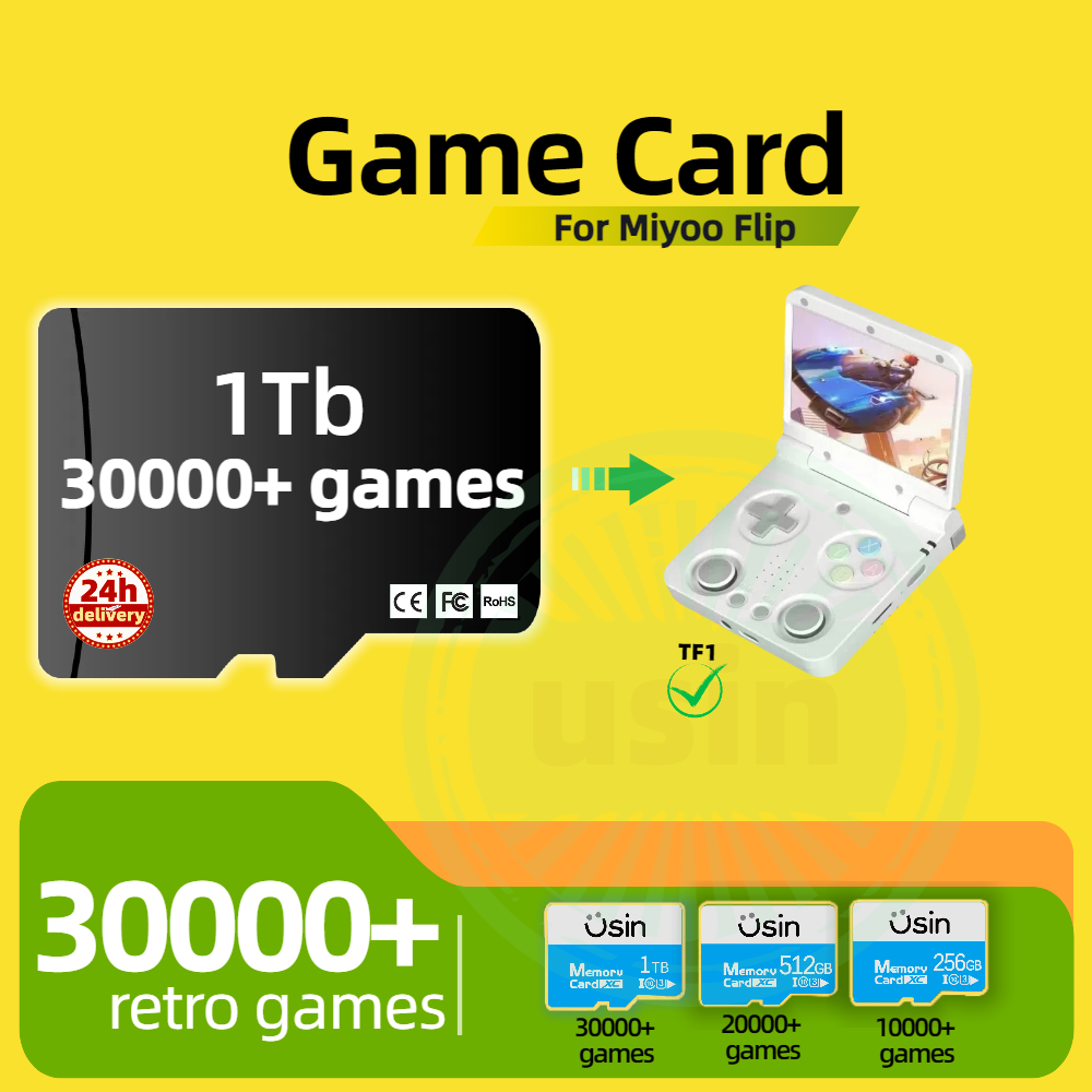 Retro Gaming Portable - Game Card For Miyoo Flip 30000+