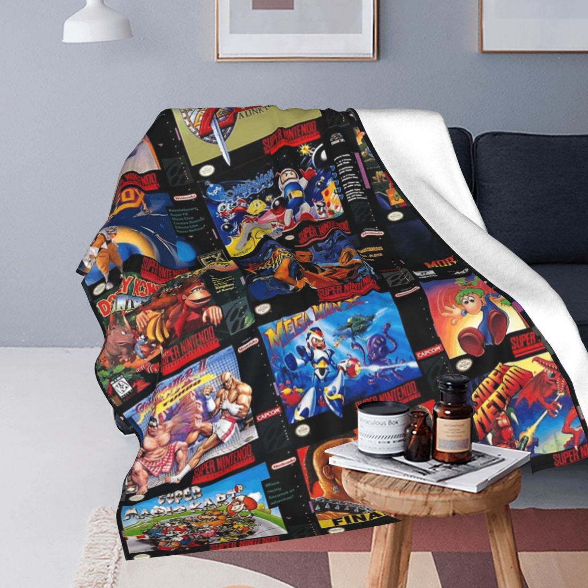 Retro Gaming Boxes Blankets Fl - Retro Gaming Portable 评论和价格