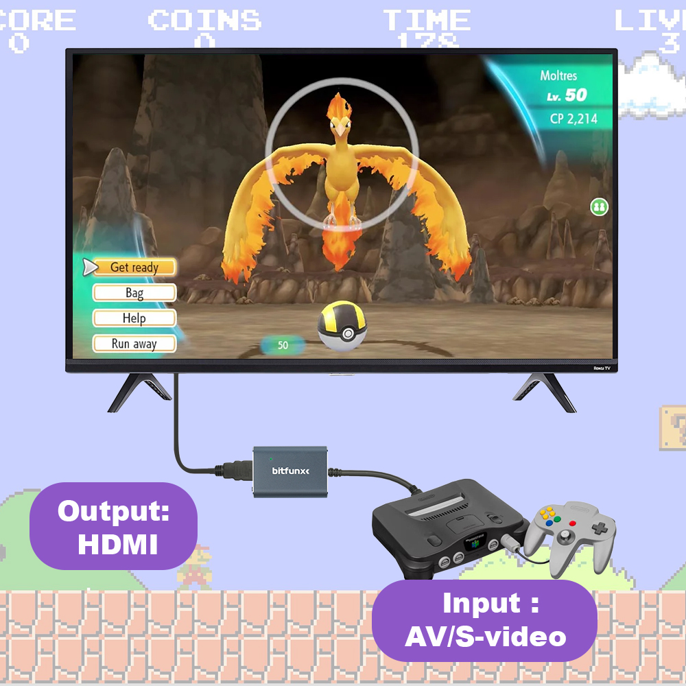 Bitfunx 720P Svideo / AV To HD - Retro Gaming Machine 评论和价格