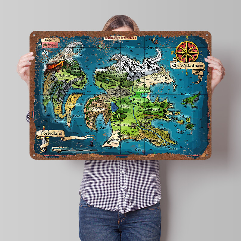 World of Mythflict Fantasy Map - World Of Retro Gaming 评论和价格