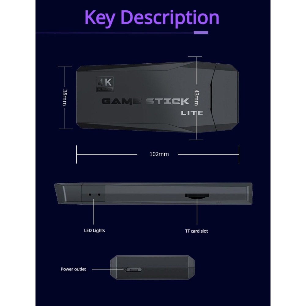 Portable 4K Retro Game Stick C - Retro Gaming Console Lego 评论和价格