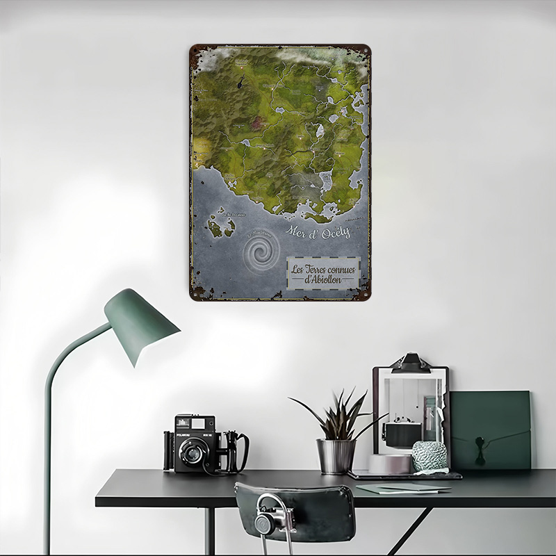 Abiollon World Map Metal Poste - World Of Retro Gaming 评论和价格