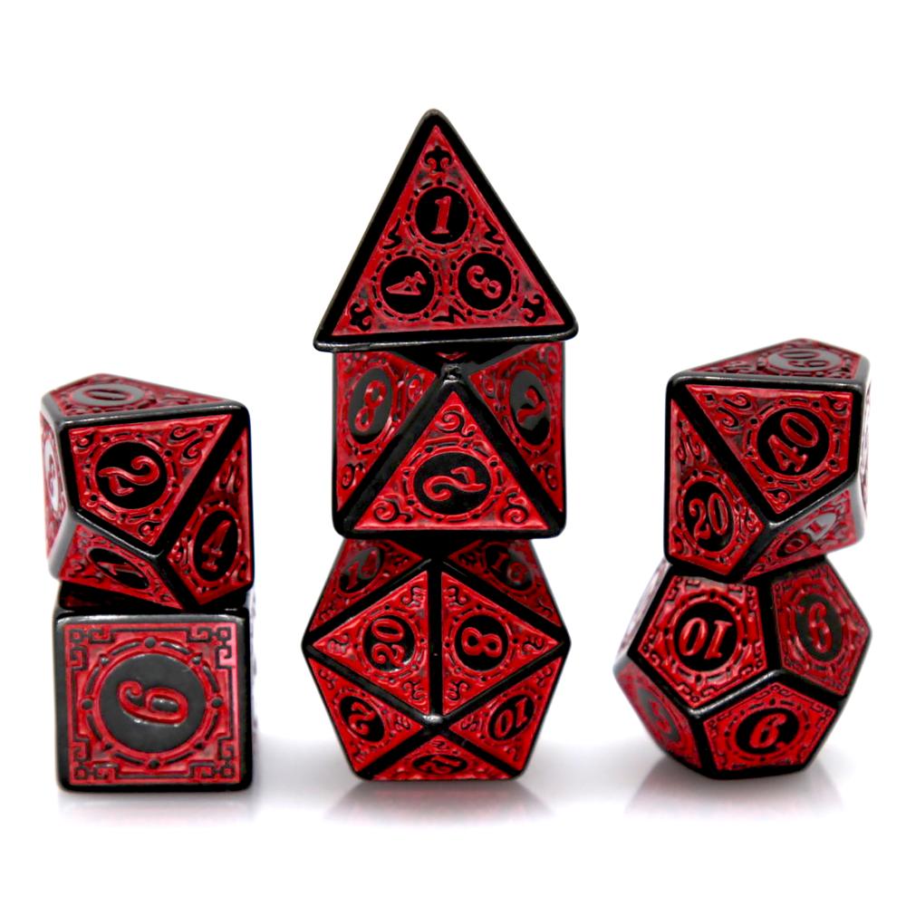 7Pcs Black Red Acrylic Polyhed - Retro Gaming Kit 评论和价格