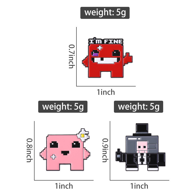 3pcs Pixel Art Enamel Pin Set  - Retro Gaming Kit 评论和价格